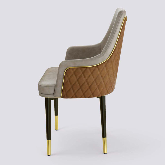 Lush Dining Chair In Powder Coated + Gold Cap | 483