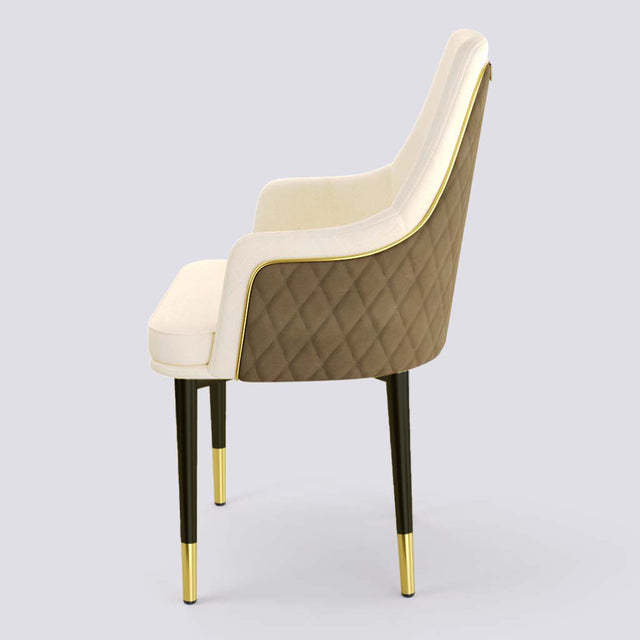 Lush Dining Chair In Powder Coated + Gold Cap | 483