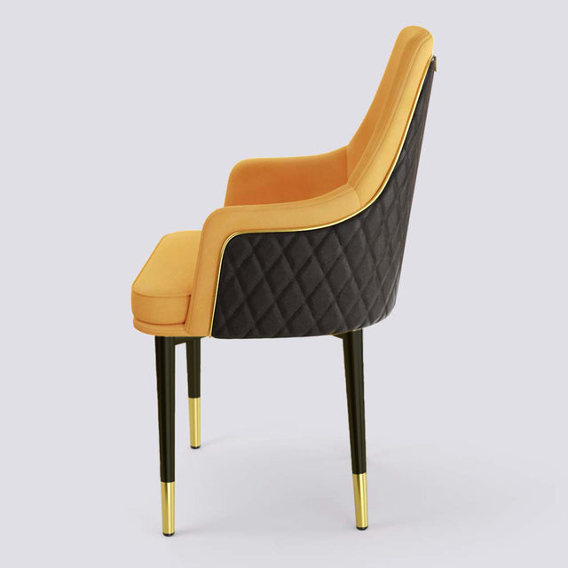 Lush Dining Chair In Powder Coated + Gold Cap | 483