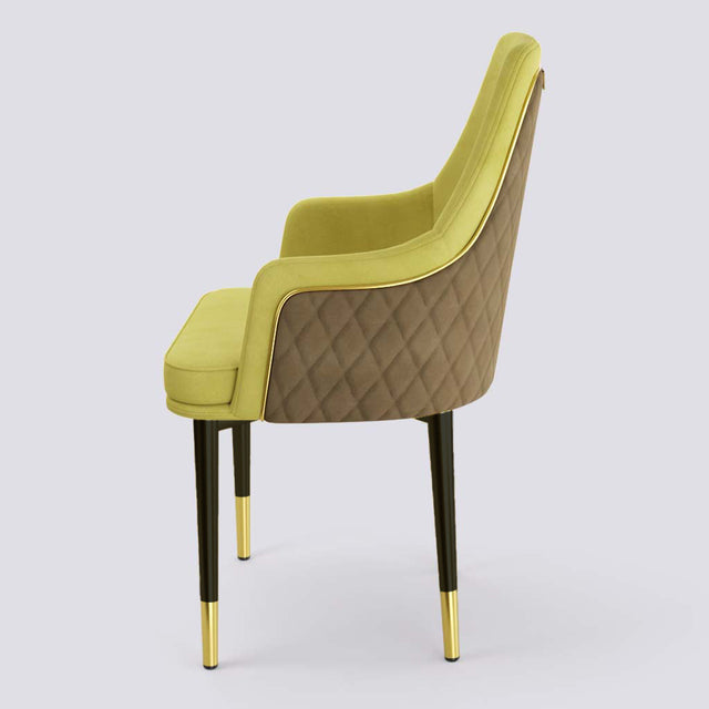 Lush Dining Chair In Powder Coated + Gold Cap | 483