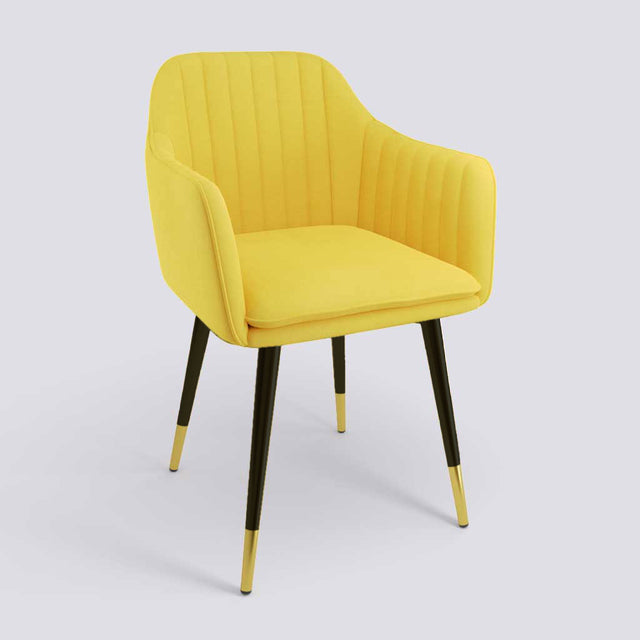 Streak Lounge Chair In Powder Coated + Gold Caps Metal Base | 1919