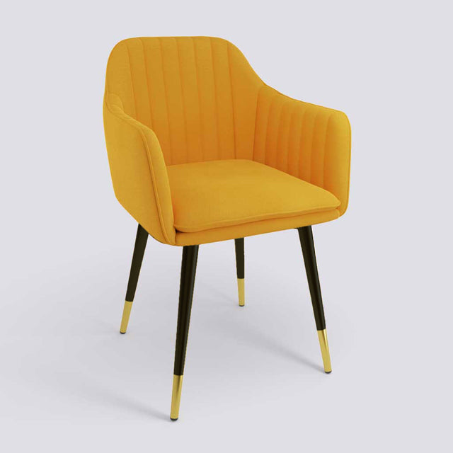 Streak Lounge Chair In Powder Coated + Gold Caps Metal Base | 1919