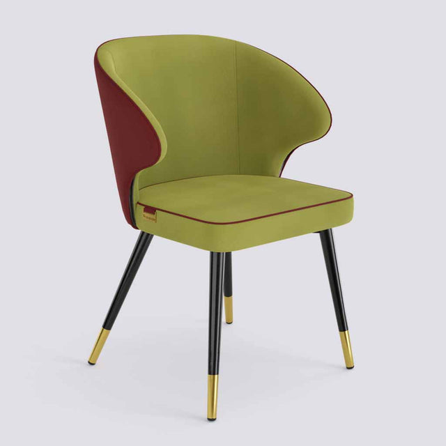 Rocky Dining Chair in Powder Coated + Gold Caps Metal Base | 494