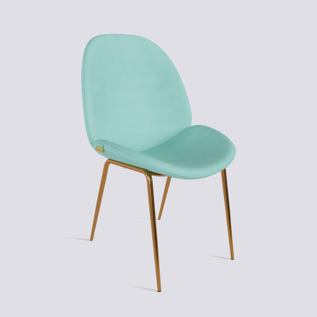 Curvy Dining Chair In Rose Gold Electroplated Base | 486