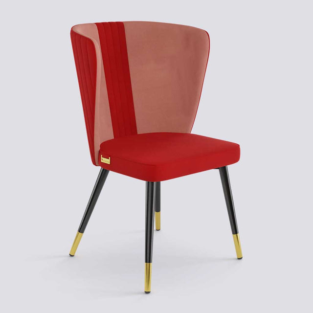 Wrap Dining Chair In Powder Coated + Gold Caps Metal Base | 490