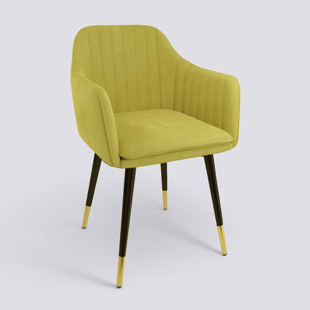 Streak Lounge Chair In Powder Coated + Gold Caps Metal Base | 1919