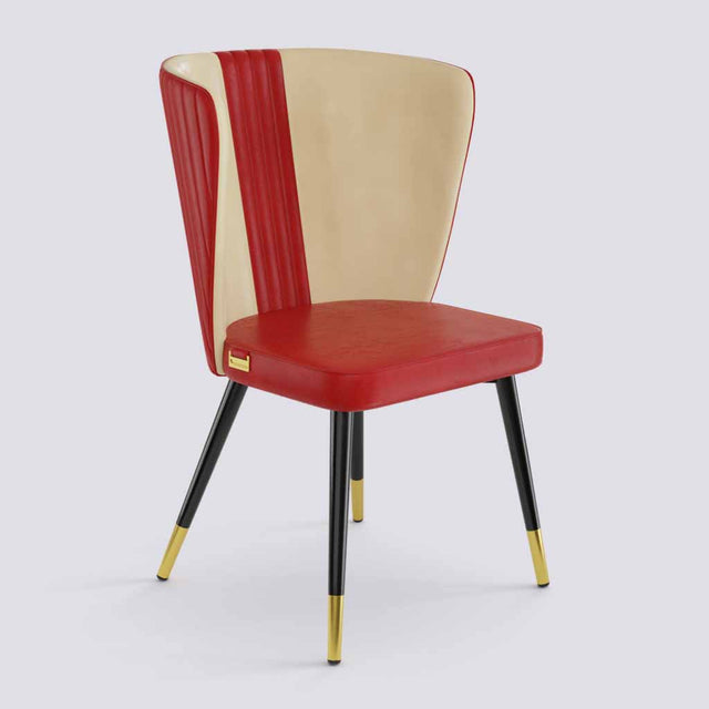 Wrap Dining Chair In Powder Coated + Gold Caps Metal Base | 490