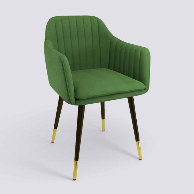 Streak Lounge Chair In Powder Coated + Gold Caps Metal Base | 1919