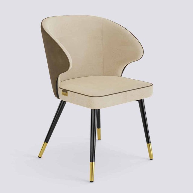 Rocky Dining Chair in Powder Coated + Gold Caps Metal Base | 494