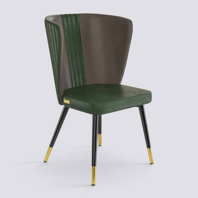 Wrap Dining Chair In Powder Coated + Gold Caps Metal Base | 490