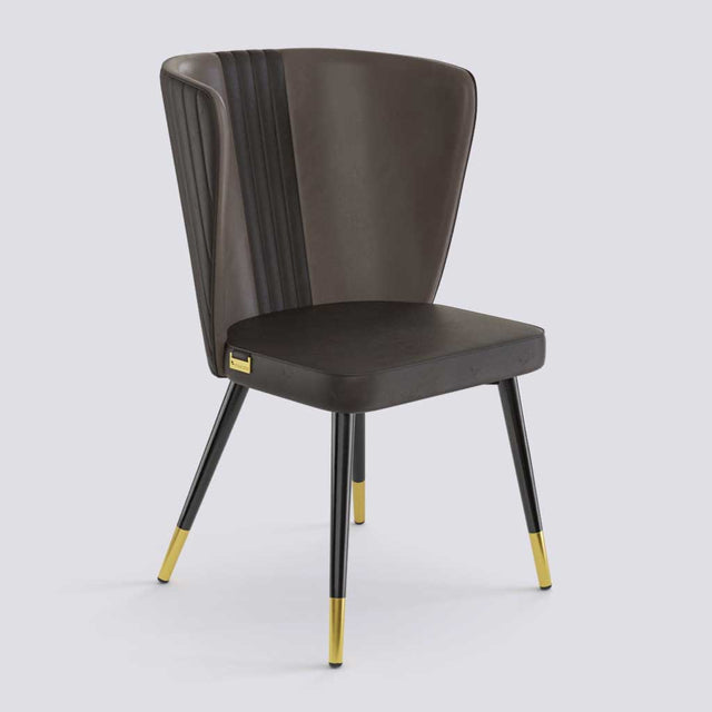 Wrap Dining Chair In Powder Coated + Gold Caps Metal Base | 490