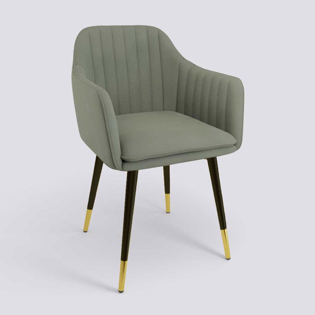 Streak Lounge Chair In Powder Coated + Gold Caps Metal Base | 1919