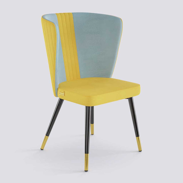 Wrap Dining Chair In Powder Coated + Gold Caps Metal Base | 490