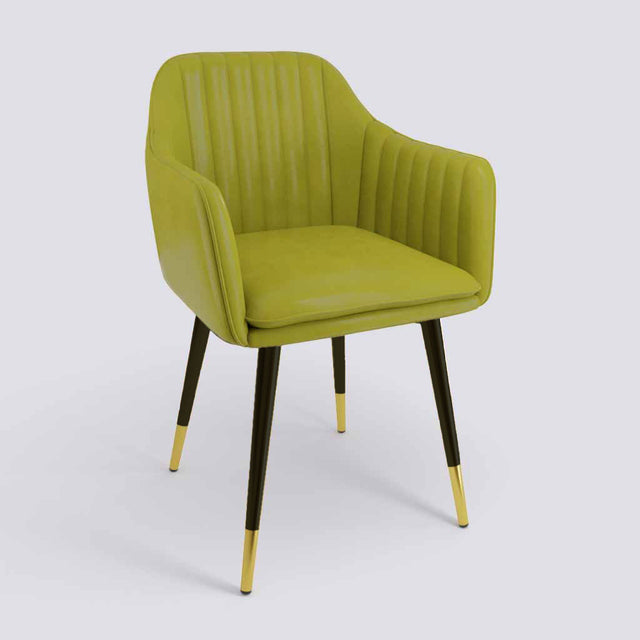 Streak Lounge Chair In Powder Coated + Gold Caps Metal Base | 1919