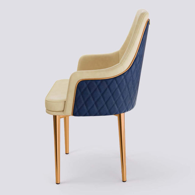 Lush Dining Chair In Rose Gold Electroplated Metal Base | 483