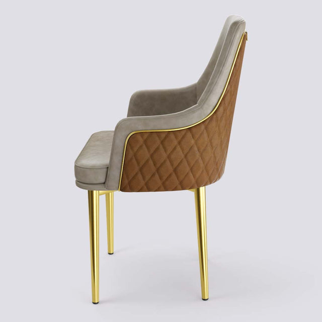 Lush Dining Chair In Gold Electroplated Metal Base | 483