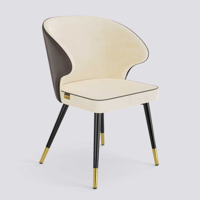 Rocky Dining Chair in Powder Coated + Gold Caps Metal Base | 494