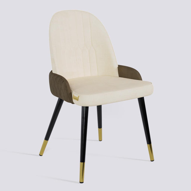 Birken Dining Chair In Powder Coated + Gold Caps Metal Base | 493