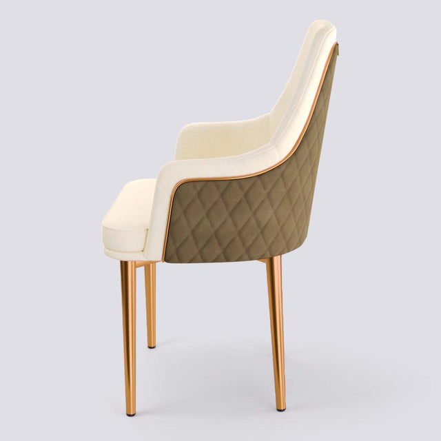 Lush Dining Chair In Rose Gold Electroplated Metal Base | 483