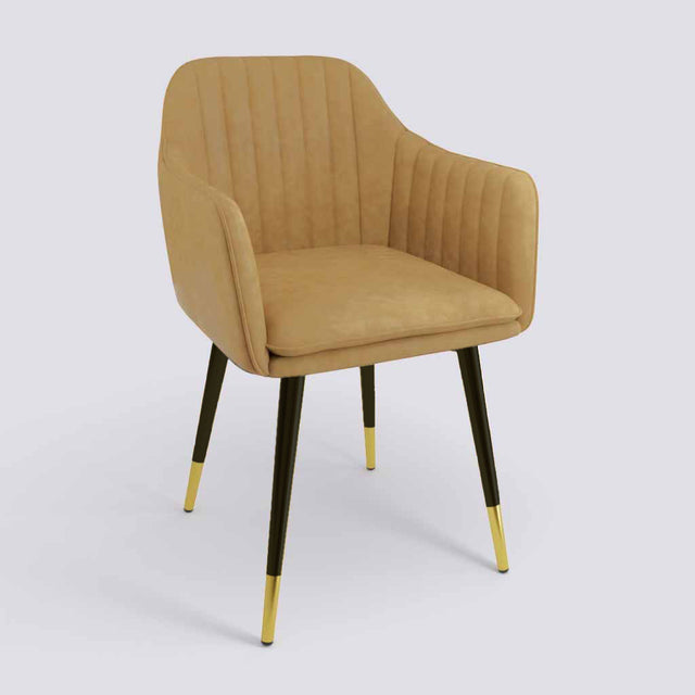 Streak Lounge Chair In Powder Coated + Gold Caps Metal Base | 1919