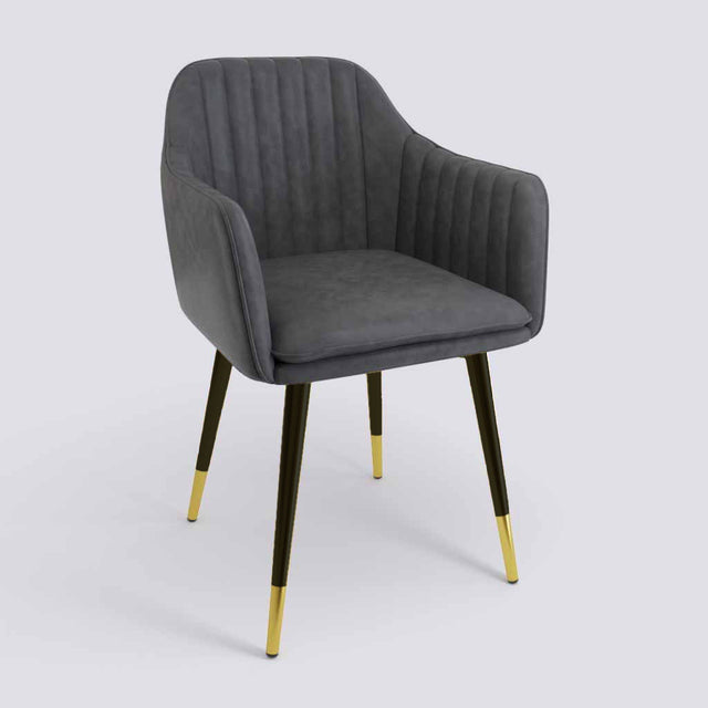 Streak Lounge Chair In Powder Coated + Gold Caps Metal Base | 1919