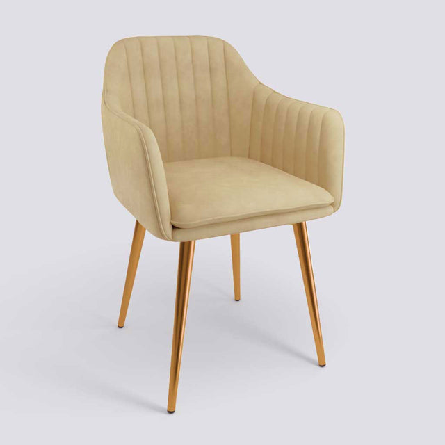 Streak Lounge Chair In Rose Gold Electroplated Metal Base | 1919