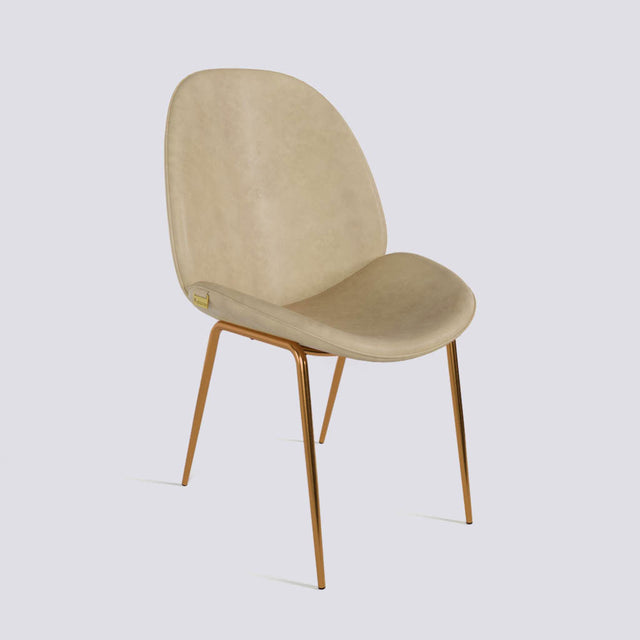 Curvy Dining Chair In Rose Gold Electroplated Base | 486