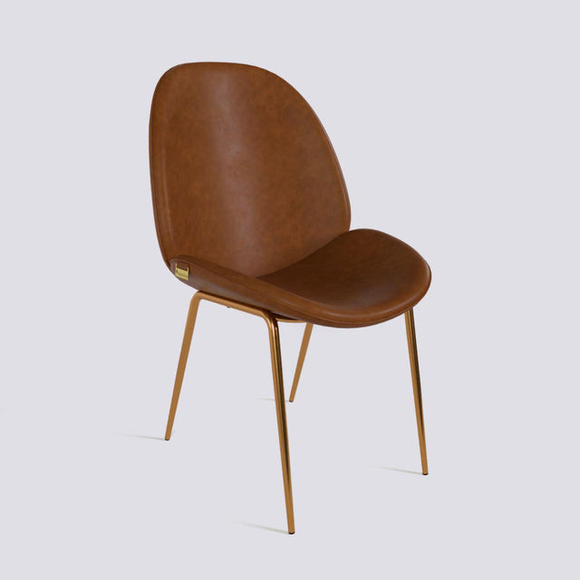 Curvy Dining Chair In Rose Gold Electroplated Base | 486