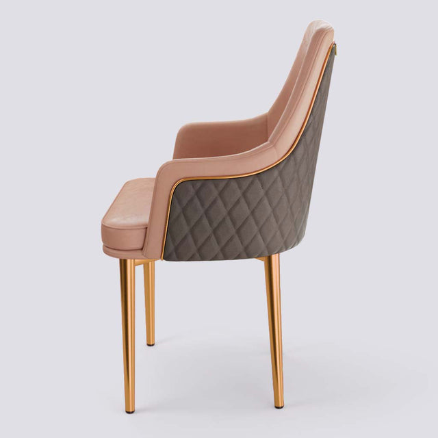 Lush Dining Chair In Rose Gold Electroplated Metal Base | 483
