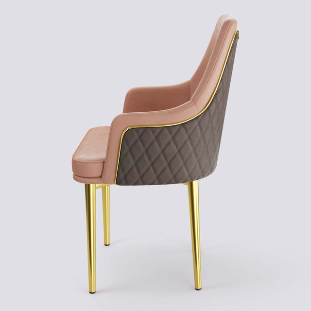 Lush Dining Chair In Gold Electroplated Metal Base | 483