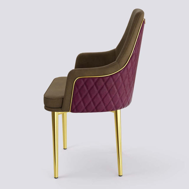 Lush Dining Chair In Gold Electroplated Metal Base | 483