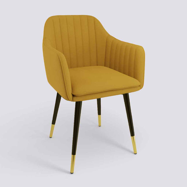 Streak Lounge Chair In Powder Coated + Gold Caps Metal Base | 1919