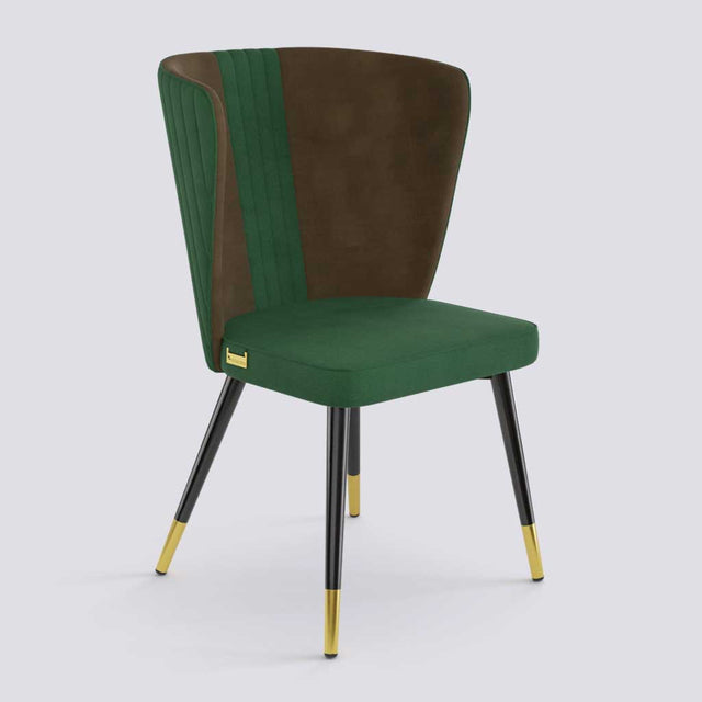 Wrap Dining Chair In Powder Coated + Gold Caps Metal Base | 490