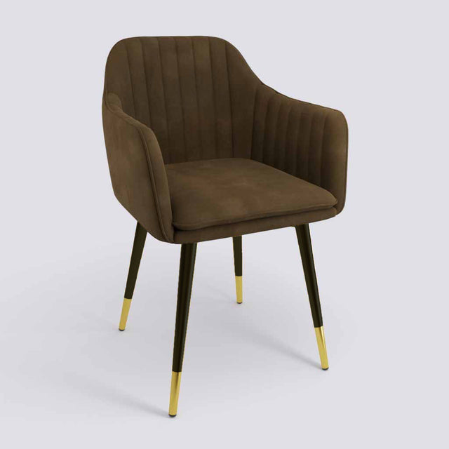 Streak Lounge Chair In Powder Coated + Gold Caps Metal Base | 1919