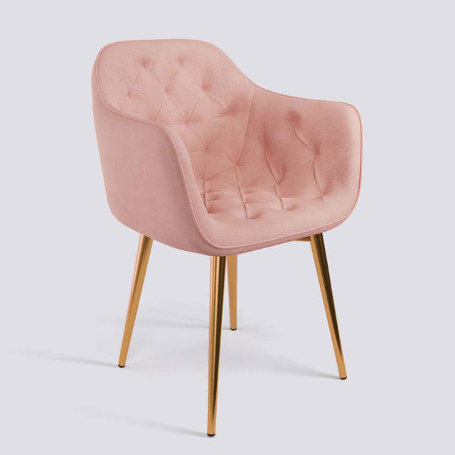 Blush Lounge Chair In Rose Gold Electroplated Metal Base | 1920