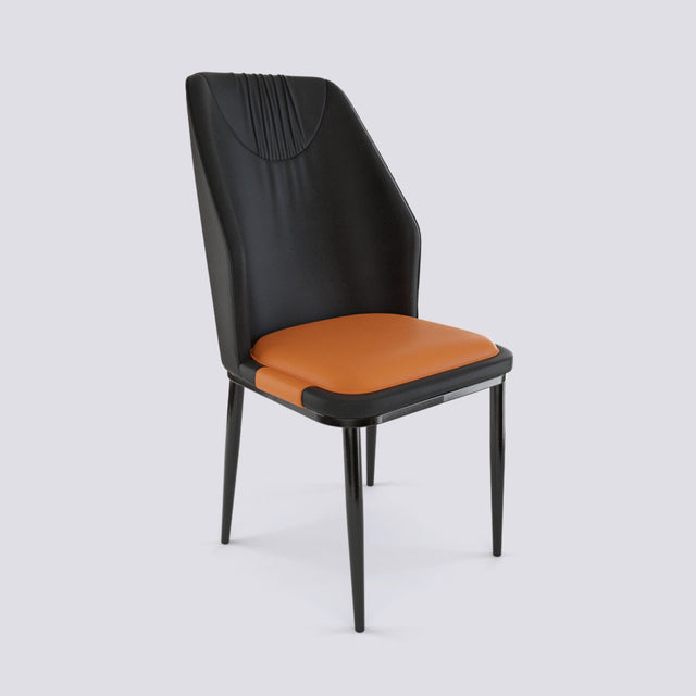 Alphabet C Dining Chair In Powder Coated Metal Base | Alpha C