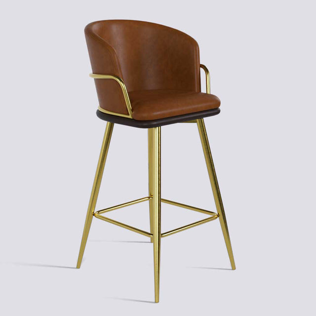 Grand Bar Stool In Gold Electroplated Metal Base | 630