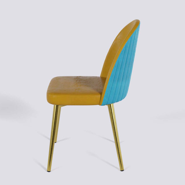 Regal Dining Chair In Gold Electroplated Metal Base | 485