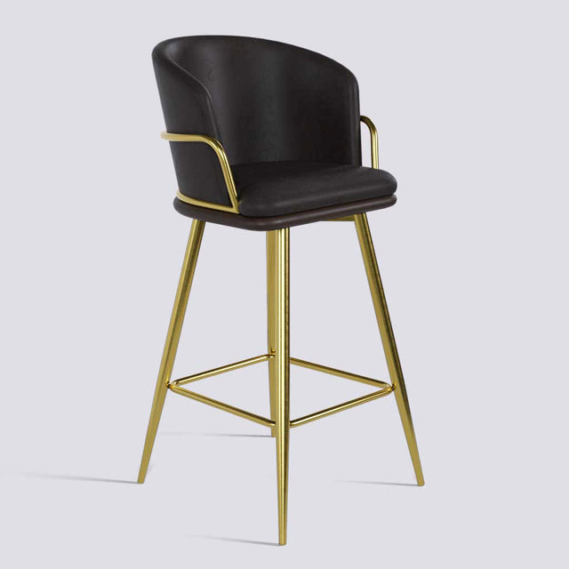 Grand Bar Stool In Gold Electroplated Metal Base | 630