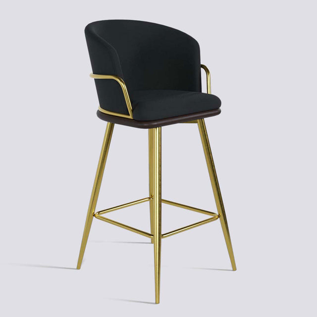 Grand Bar Stool In Gold Electroplated Metal Base | 630