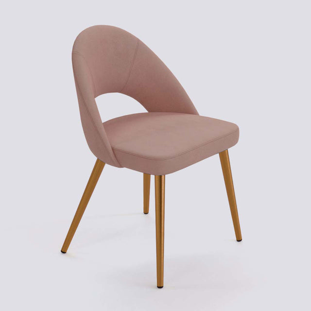Oval Dining Chair In Rose Gold Electroplated Metal Base | 476