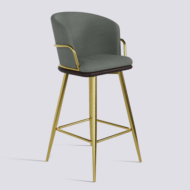 Grand Bar Stool In Gold Electroplated Metal Base | 630