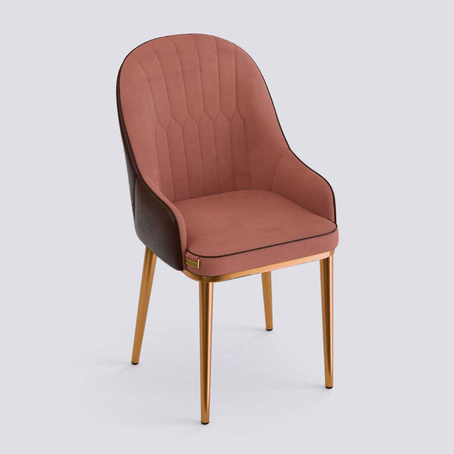 Dining Chair In Rose Gold Electroplated Metal Base | 405