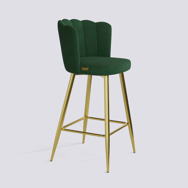 Flower Bar Stool In Gold Electroplated Metal Base | 626