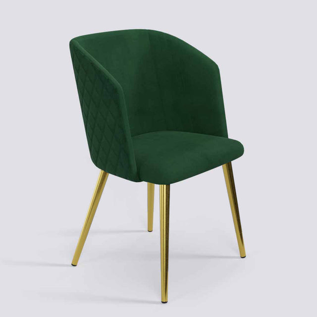 Modish Dining Chair In Gold Electroplated Metal Base | 491