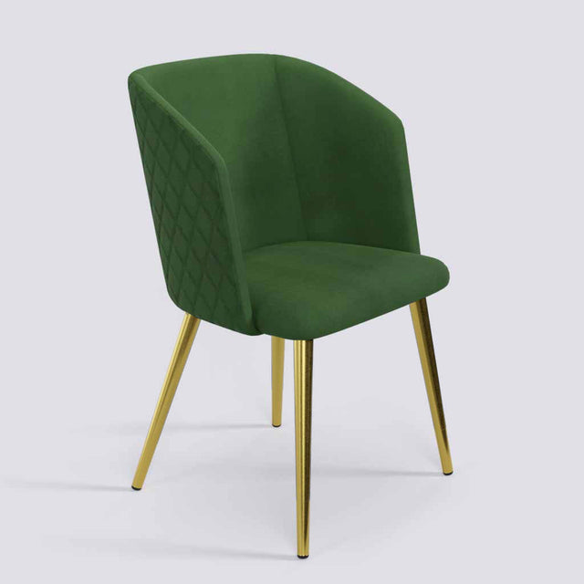 Modish Dining Chair In Gold Electroplated Metal Base | 491