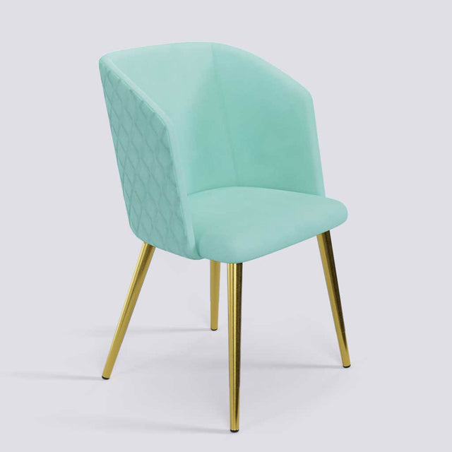 Modish Dining Chair In Gold Electroplated Metal Base | 491