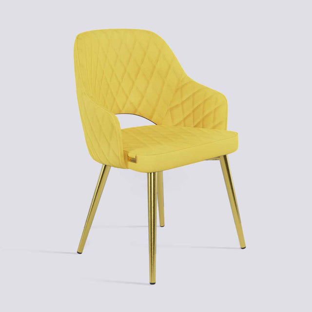Mozza Dining Chair In Gold Electroplated Metal Base | 502