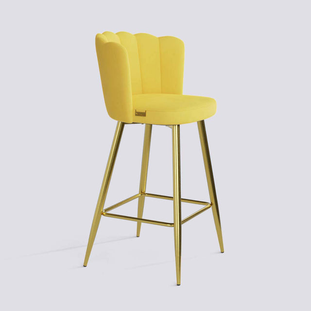 Flower Bar Stool In Gold Electroplated Metal Base | 626