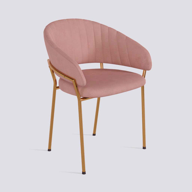 Chic Dining Chair in Rose Gold Electroplated Metal Base | 478